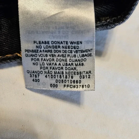 Vintage Levis 501 Jeans Mens 38x34 Black Button Fly Y2k Denim Single Stitch - Picture 5 of 10